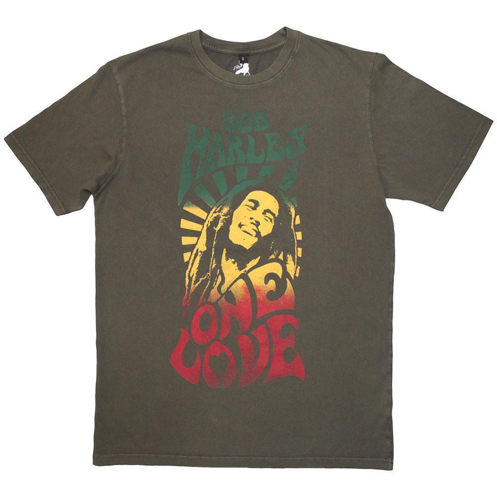 Bob Marley Unisex Stone Wash T Shirt One Love Gradient Stone Wash